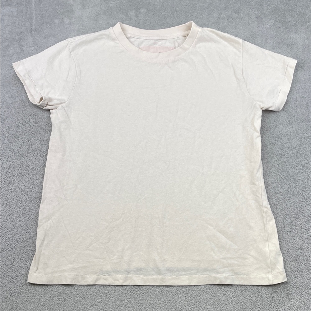 NEW Nili Lotan XS 100% Cotton Classic Cream Off‎ White T-Shirt